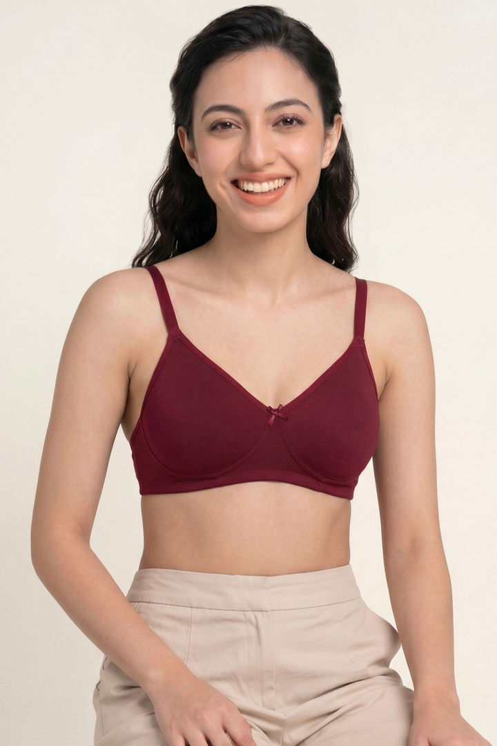 Zivame Double Layered Non Wired 3/4th Coverage Tshirt Bra - Beet Red — image 5